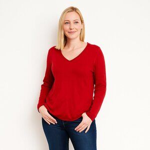 2/$30 NWT Chico's V-Neck Pullover Sweater Spiced Red 4 #BAG5